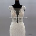 mermaid sexy applique V-neck open back embroidery lace real pic bustier royal wedding dress with hidden corset